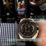 Copy Audemars Piguet Royal Oak Offshore Black Dial Rubber Strap Watch